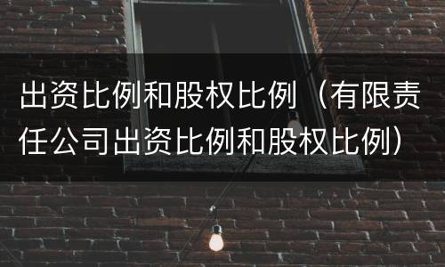 出资比例和股权比例（有限责任公司出资比例和股权比例）