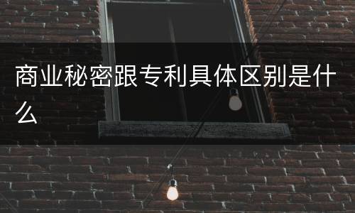 商业秘密跟专利具体区别是什么