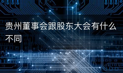 贵州董事会跟股东大会有什么不同