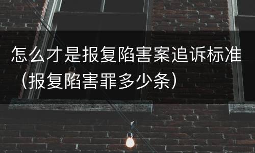怎么才是报复陷害案追诉标准（报复陷害罪多少条）