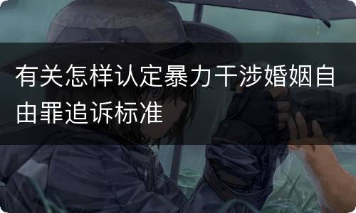 有关怎样认定暴力干涉婚姻自由罪追诉标准