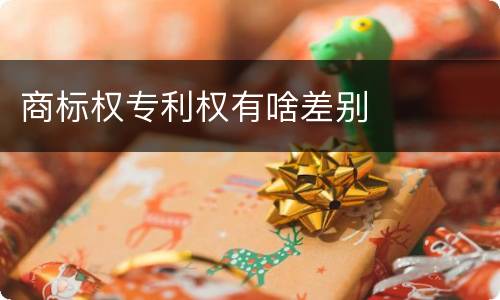 商标权专利权有啥差别