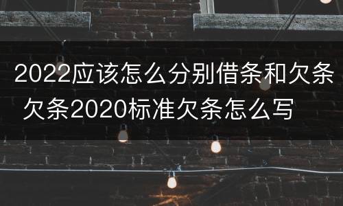 2022应该怎么分别借条和欠条 欠条2020标准欠条怎么写