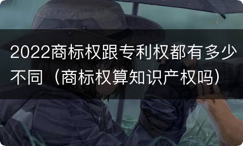 2022商标权跟专利权都有多少不同（商标权算知识产权吗）