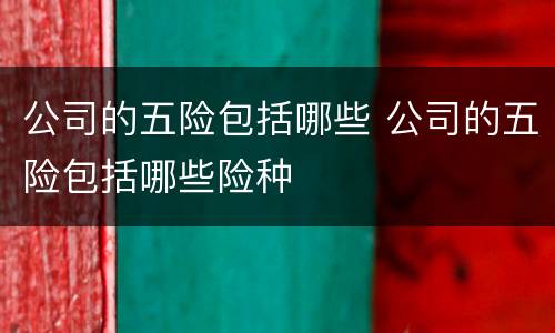 公司的五险包括哪些 公司的五险包括哪些险种