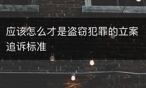 应该怎么才是盗窃犯罪的立案追诉标准