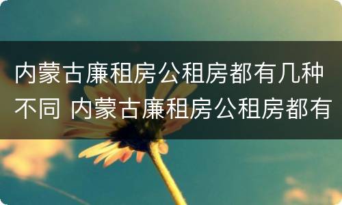 内蒙古廉租房公租房都有几种不同 内蒙古廉租房公租房都有几种不同的