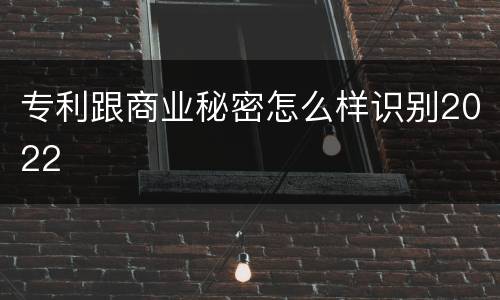 专利跟商业秘密怎么样识别2022
