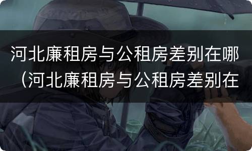 河北廉租房与公租房差别在哪（河北廉租房与公租房差别在哪儿）