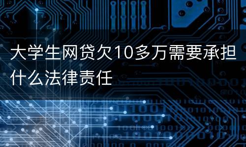 大学生网贷欠10多万需要承担什么法律责任