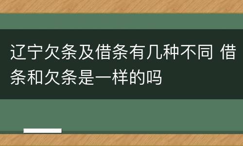 辽宁欠条及借条有几种不同 借条和欠条是一样的吗