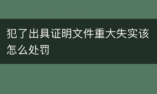 犯了出具证明文件重大失实该怎么处罚
