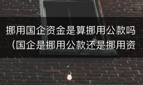 挪用国企资金是算挪用公款吗（国企是挪用公款还是挪用资金）