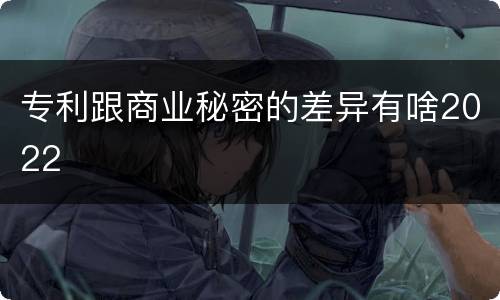 专利跟商业秘密的差异有啥2022