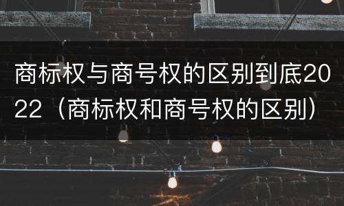商标权与商号权的区别到底2022（商标权和商号权的区别）
