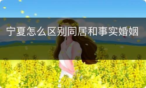 宁夏怎么区别同居和事实婚姻