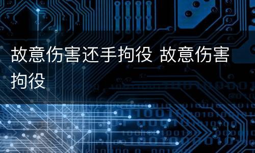 故意伤害还手拘役 故意伤害 拘役