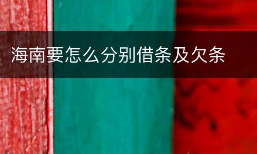 海南要怎么分别借条及欠条
