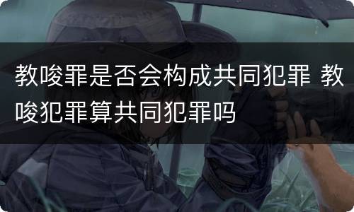 教唆罪是否会构成共同犯罪 教唆犯罪算共同犯罪吗