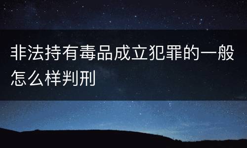 非法持有毒品成立犯罪的一般怎么样判刑