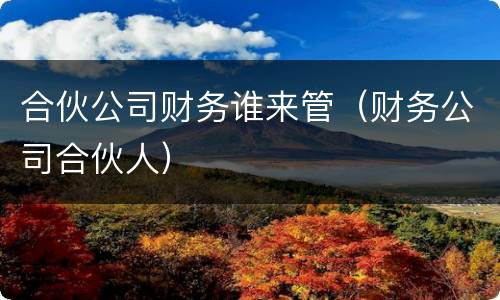 合伙公司财务谁来管（财务公司合伙人）