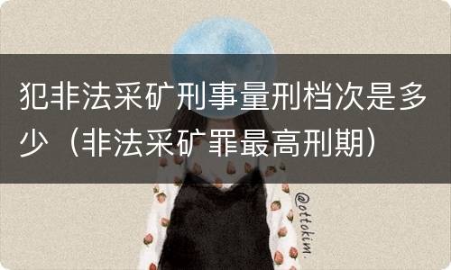 犯非法采矿刑事量刑档次是多少（非法采矿罪最高刑期）