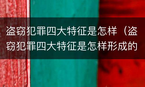 盗窃犯罪四大特征是怎样（盗窃犯罪四大特征是怎样形成的）