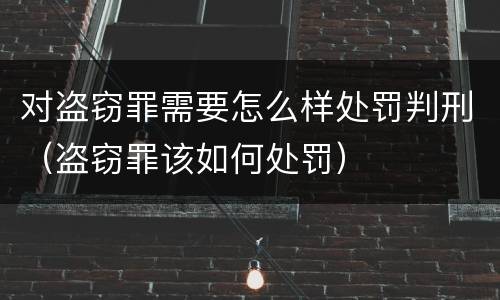 对盗窃罪需要怎么样处罚判刑（盗窃罪该如何处罚）