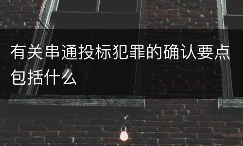 有关串通投标犯罪的确认要点包括什么