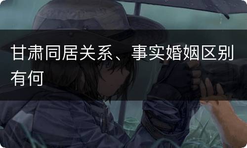 甘肃同居关系、事实婚姻区别有何