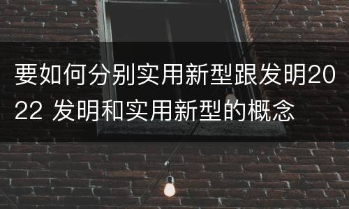 要如何分别实用新型跟发明2022 发明和实用新型的概念
