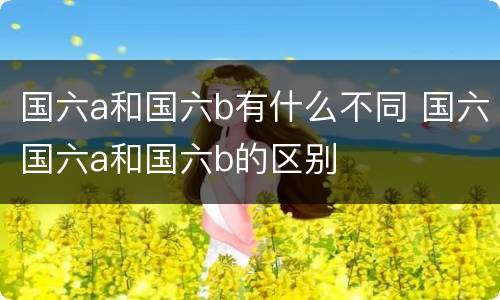 国六a和国六b有什么不同 国六国六a和国六b的区别