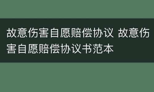 故意伤害自愿赔偿协议 故意伤害自愿赔偿协议书范本