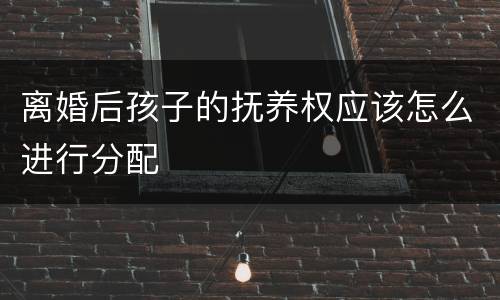 离婚后孩子的抚养权应该怎么进行分配