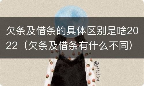 欠条及借条的具体区别是啥2022（欠条及借条有什么不同）
