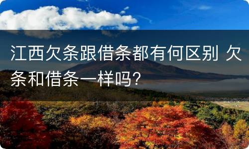 江西欠条跟借条都有何区别 欠条和借条一样吗?