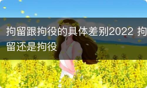 拘留跟拘役的具体差别2022 拘留还是拘役