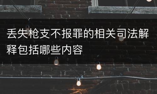 丢失枪支不报罪的相关司法解释包括哪些内容