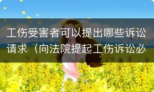 工伤受害者可以提出哪些诉讼请求（向法院提起工伤诉讼必须要工伤认定吗）