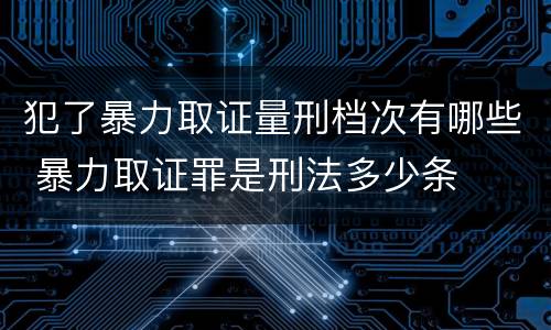 犯了暴力取证量刑档次有哪些 暴力取证罪是刑法多少条