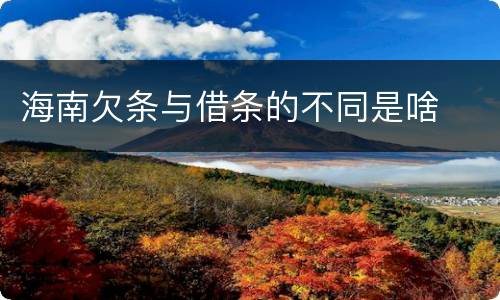 海南欠条与借条的不同是啥