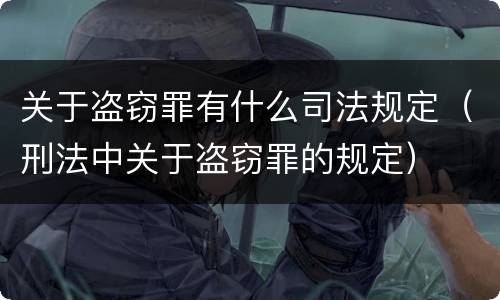 关于盗窃罪有什么司法规定(刑法中关于盗窃罪的规定)