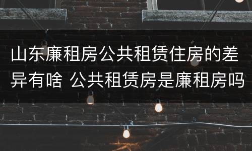 山东廉租房公共租赁住房的差异有啥 公共租赁房是廉租房吗