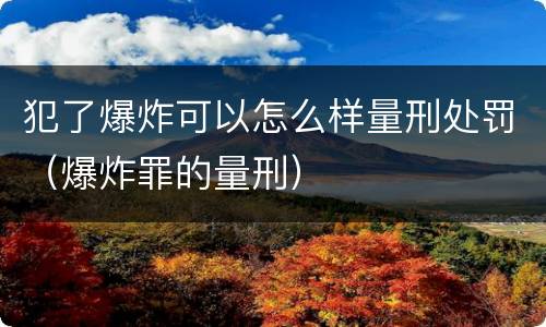 犯了爆炸可以怎么样量刑处罚（爆炸罪的量刑）