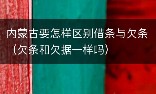 内蒙古要怎样区别借条与欠条（欠条和欠据一样吗）