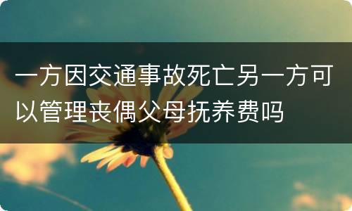 一方因交通事故死亡另一方可以管理丧偶父母抚养费吗