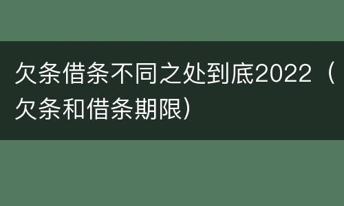 欠条借条不同之处到底2022（欠条和借条期限）