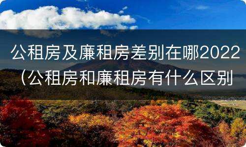 公租房及廉租房差别在哪2022（公租房和廉租房有什么区别?2019年的）