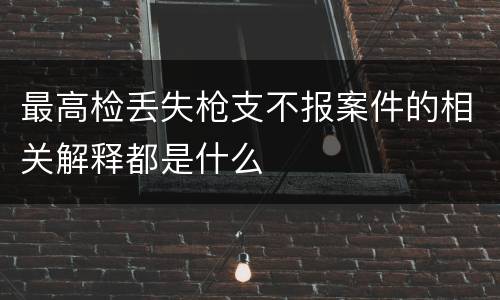 最高检丢失枪支不报案件的相关解释都是什么