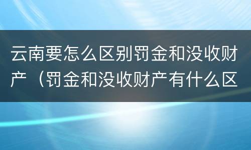云南要怎么区别罚金和没收财产（罚金和没收财产有什么区别）